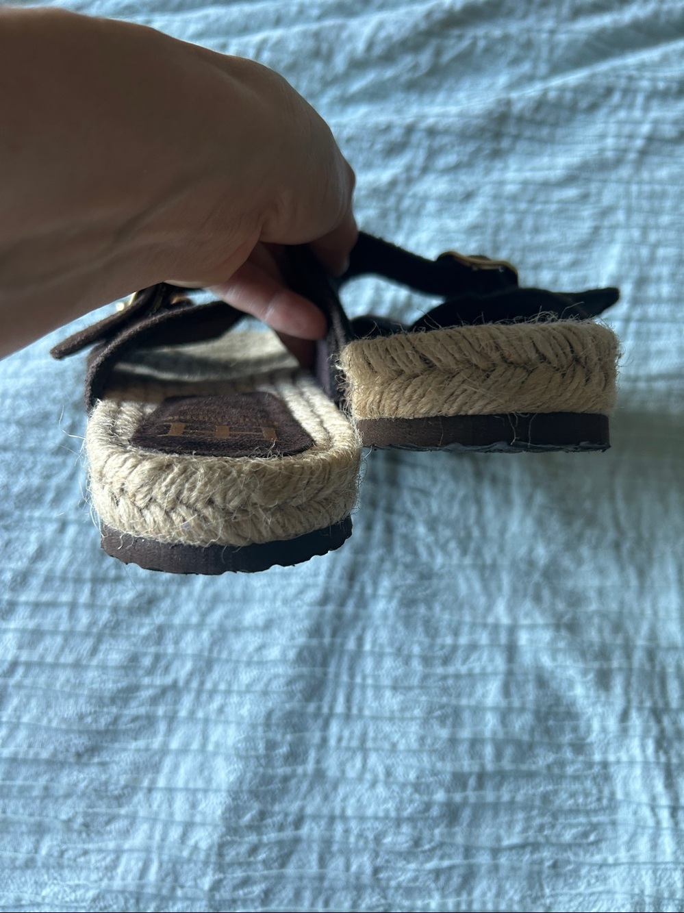 Haute Hippie Leather Strap Sandals Gold Buckle Size 7M - Picture 6 of 6